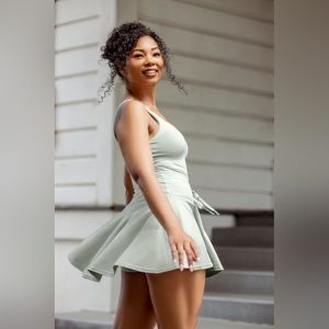 Popflex twirl dress in Moss green